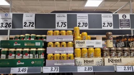 Česká piva v supermarketu